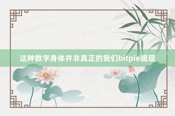 这种数字身体并非真正的我们bitpie提现