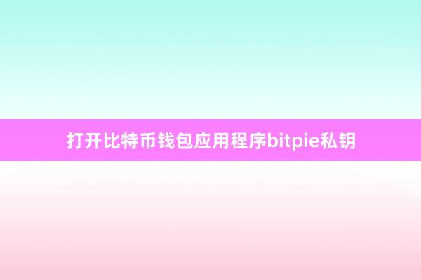 打开比特币钱包应用程序bitpie私钥