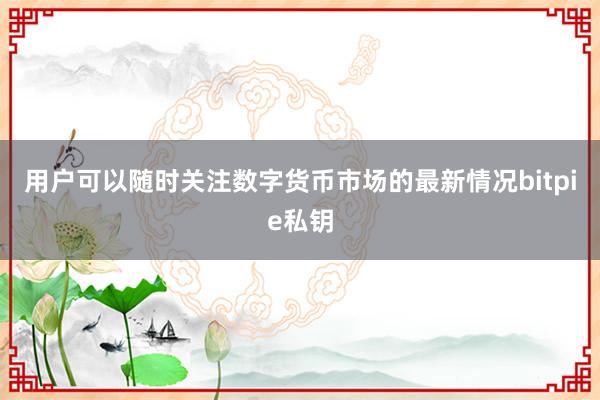 用户可以随时关注数字货币市场的最新情况bitpie私钥