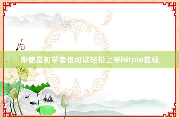 即使是初学者也可以轻松上手bitpie提现