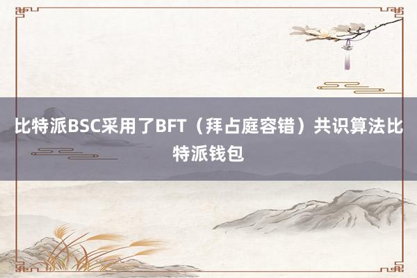 比特派BSC采用了BFT（拜占庭容错）共识算法比特派钱包