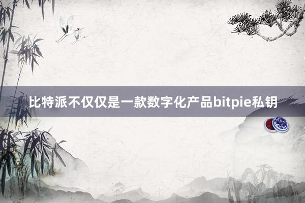 比特派不仅仅是一款数字化产品bitpie私钥