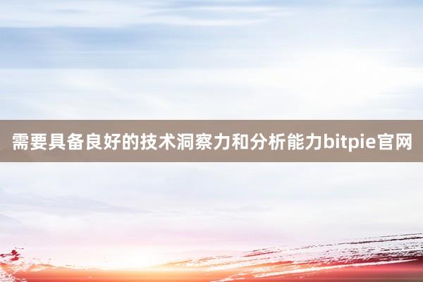 需要具备良好的技术洞察力和分析能力bitpie官网