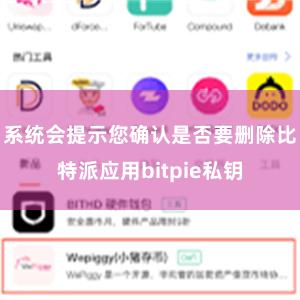 系统会提示您确认是否要删除比特派应用bitpie私钥